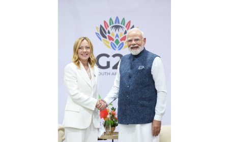 प्रधानमंत्री जॉर्जिया मेलोनी के साथ श्री नरेन्द्र मोदी की बैठक।