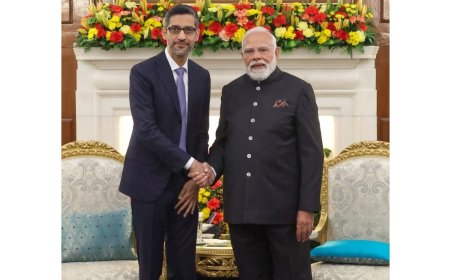 दिल्ली में आयोजित एआई इम्पैक्ट समिट के दौरान श्री सुंदर पिचाई से मुलाकात, व्यापक चर्चा हुई।