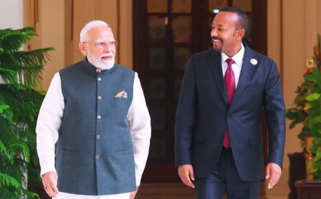 इथियोपिया के प्रधानमंत्री डॉ. अबी अहमद अली का भारत की पहली यात्रा पर स्वागत किया गया।
